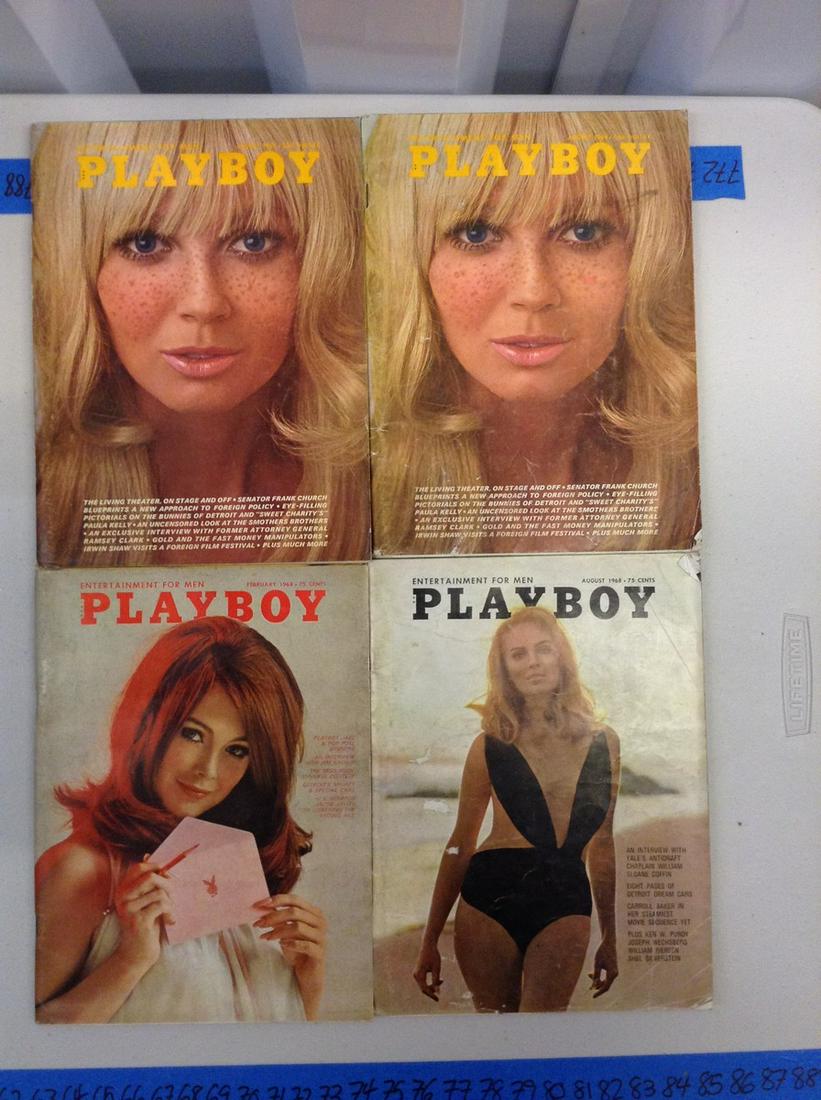Lot of four 1968-69 Playboy magazines (1 of 1)