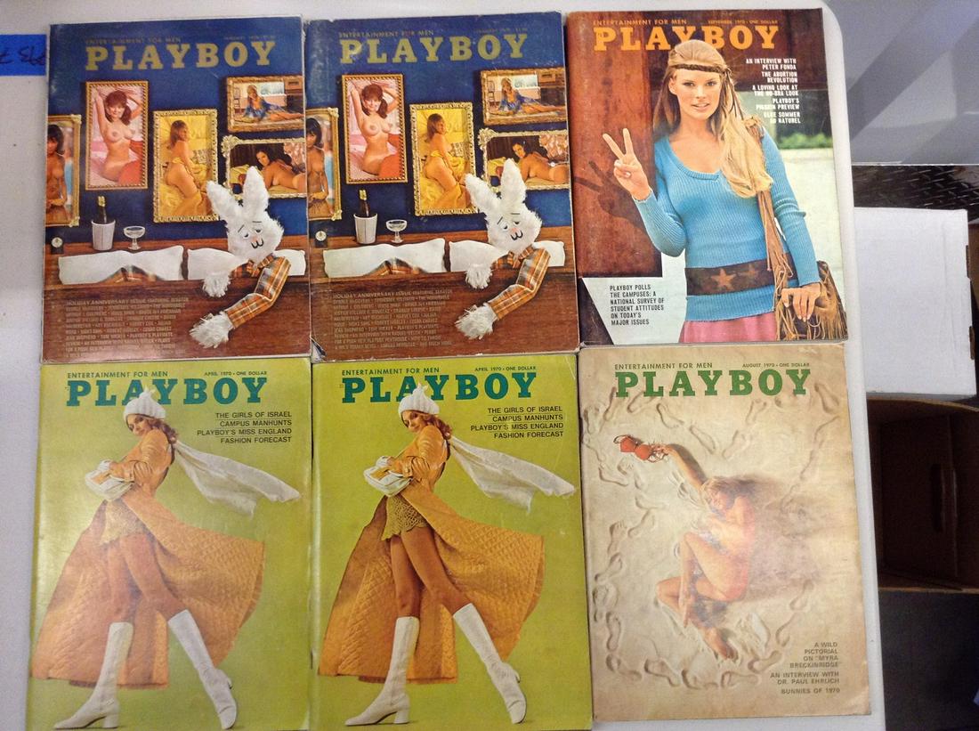 Lot of six 1970 Playboy magazines (1 of 1)