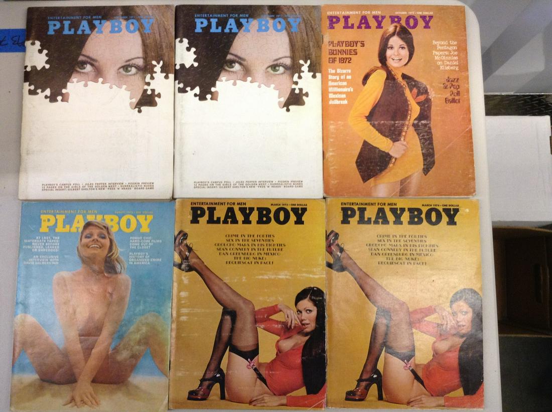 Lot of six 1971-74 Playboy magazines (1 of 1)