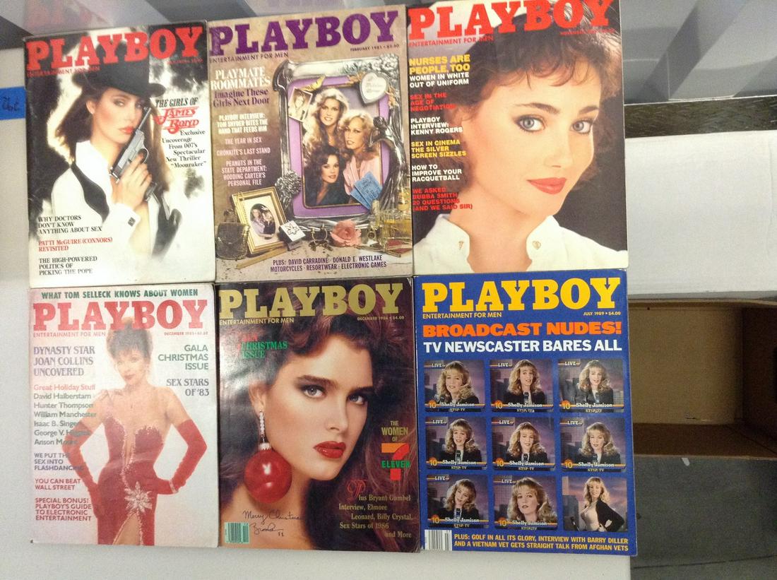 Lot of six 1979-89 Playboy magazines (1 of 1)