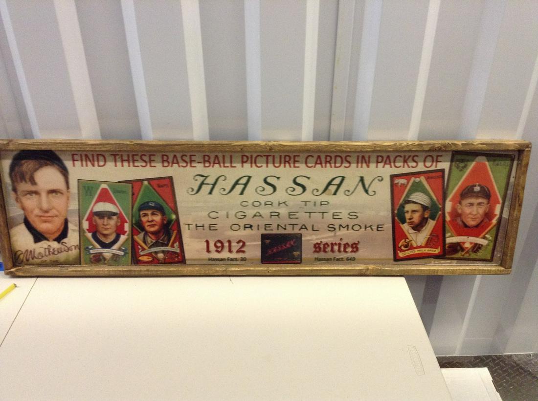 Wooden Baseball card cigarette advertisement 13.25 x (1 of 1)
