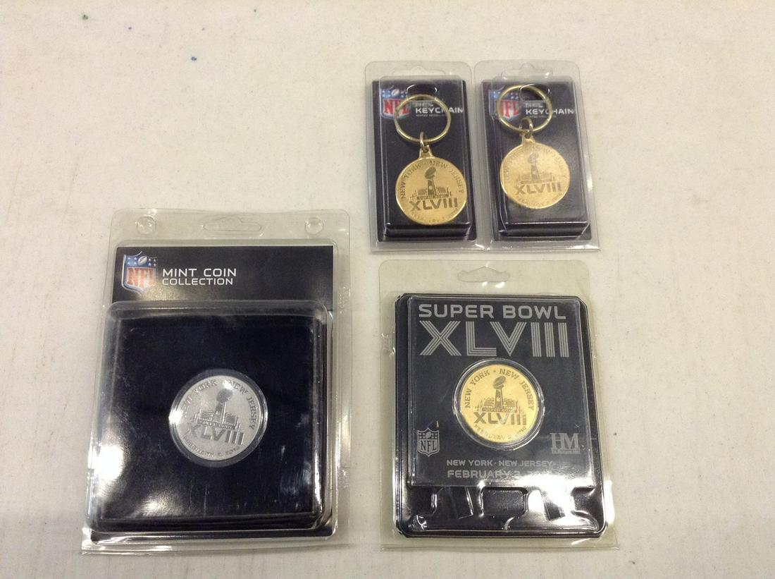 Mint Coin Collection, NFL Keychains, and XLVIII Super: Mint Coin Collection, NFL Keychains, and XLVIII Super Bowl Coin