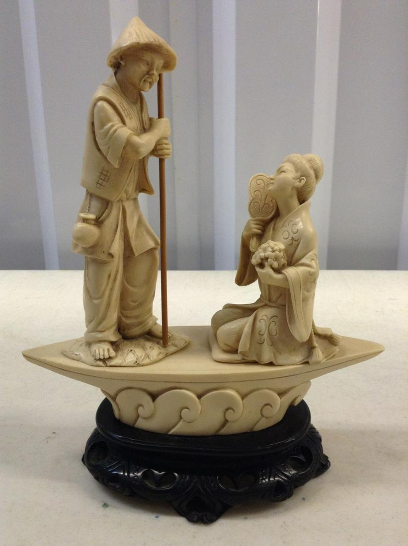 bone carved asian statue: bone carved asian statue