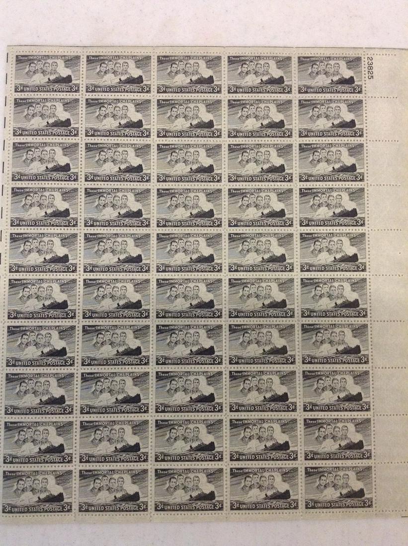 sheet of US stamps these immortal chaplains: sheet of US stamps these immortal chaplains