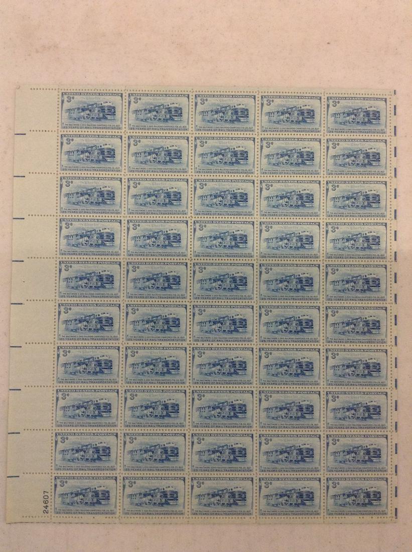sheet of US stamps 125 years of rail transformation (1 of 1)