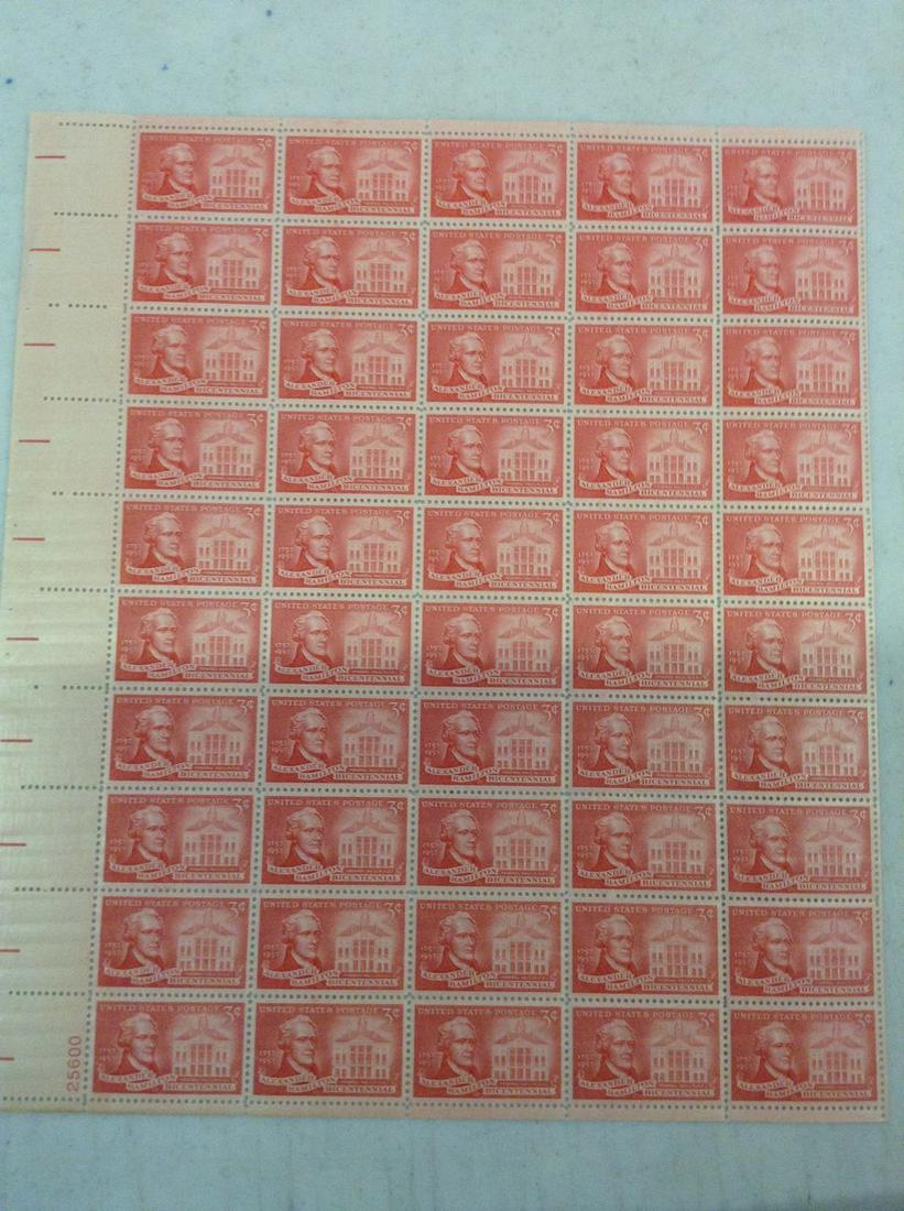 sheet of US stamps alexander hamilton bicentennial (1 of 1)