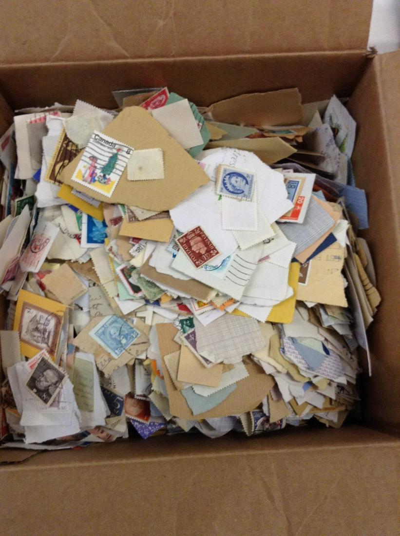 box filled with stamps various countries (1 of 1)