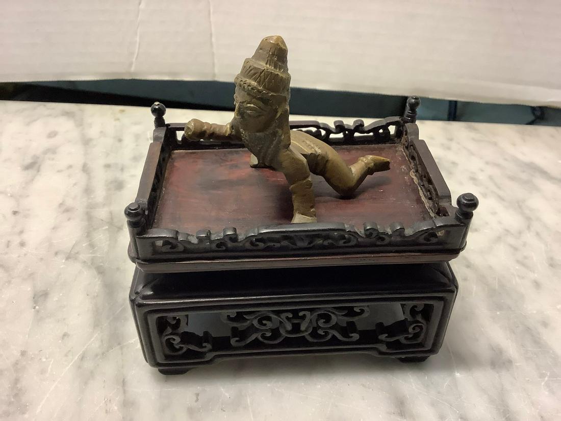 Newark Museum Teakwood Stone Brass Indian Baby (1 of 1)