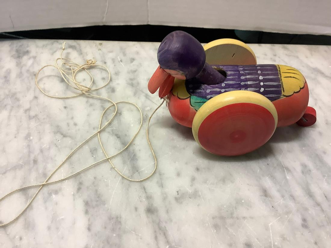 Newark Museum Hand-Made and Hand-Painted Wooden Pull (1 of 1)