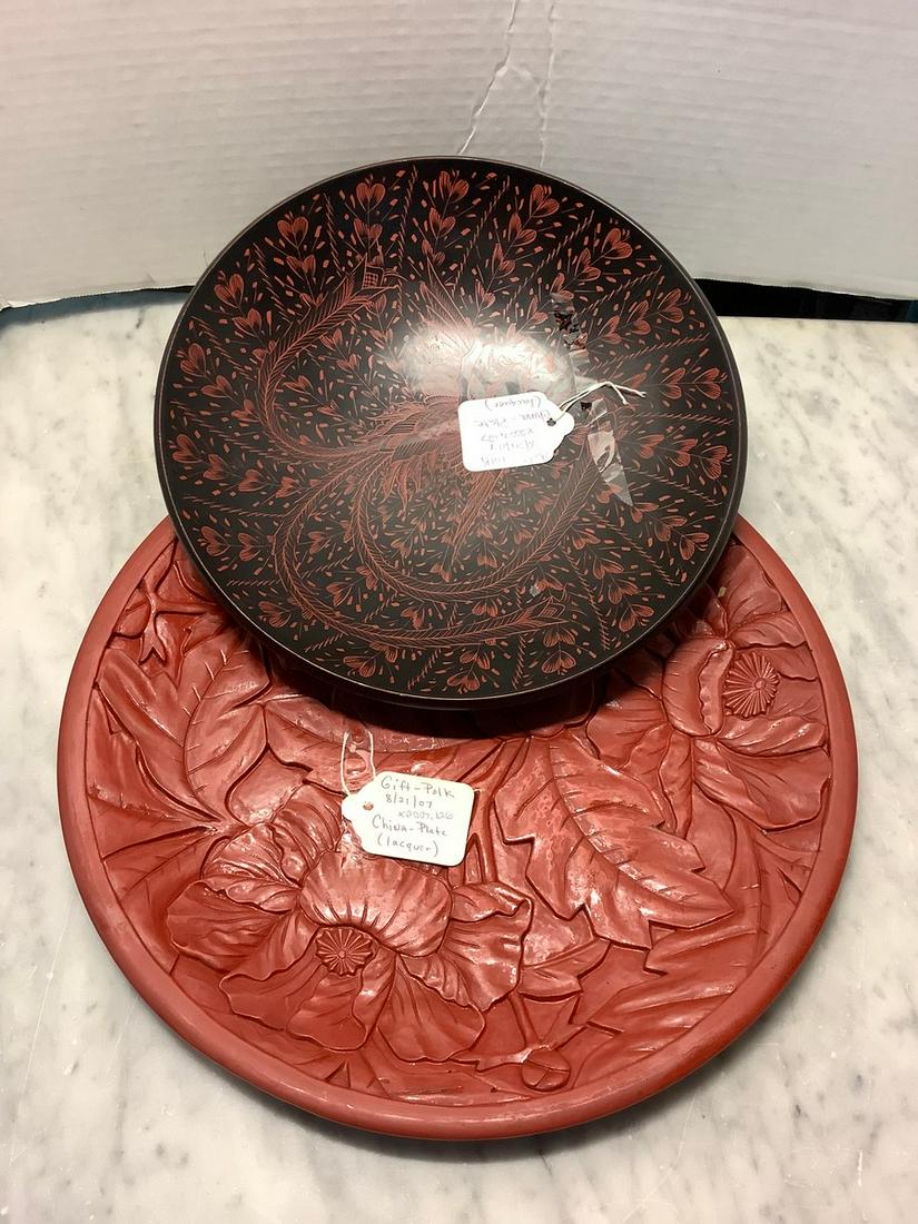 Newark Museum Two China Lacquer Plates (1 of 1)