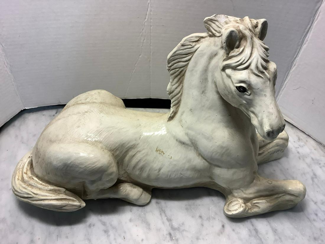 1950's Chipped Chalkware Horse (1 of 1)