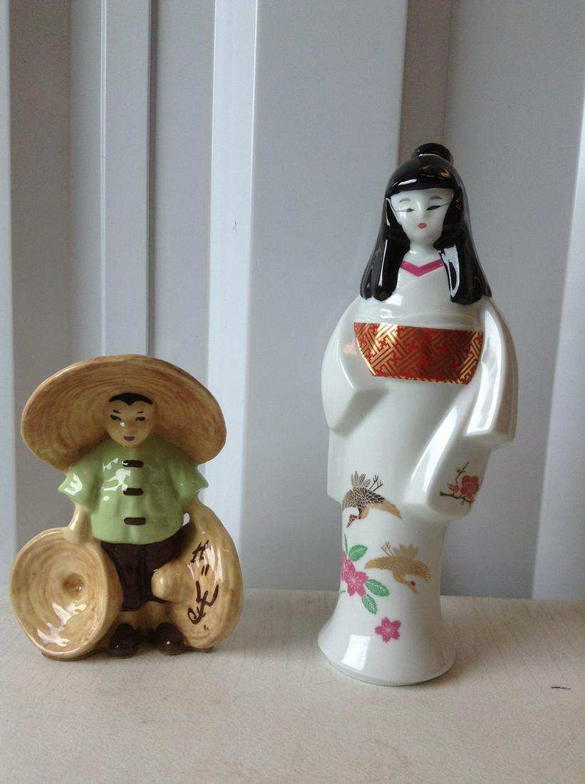 Two Asian Statues taller 11": Two Asian Statues taller 11"
