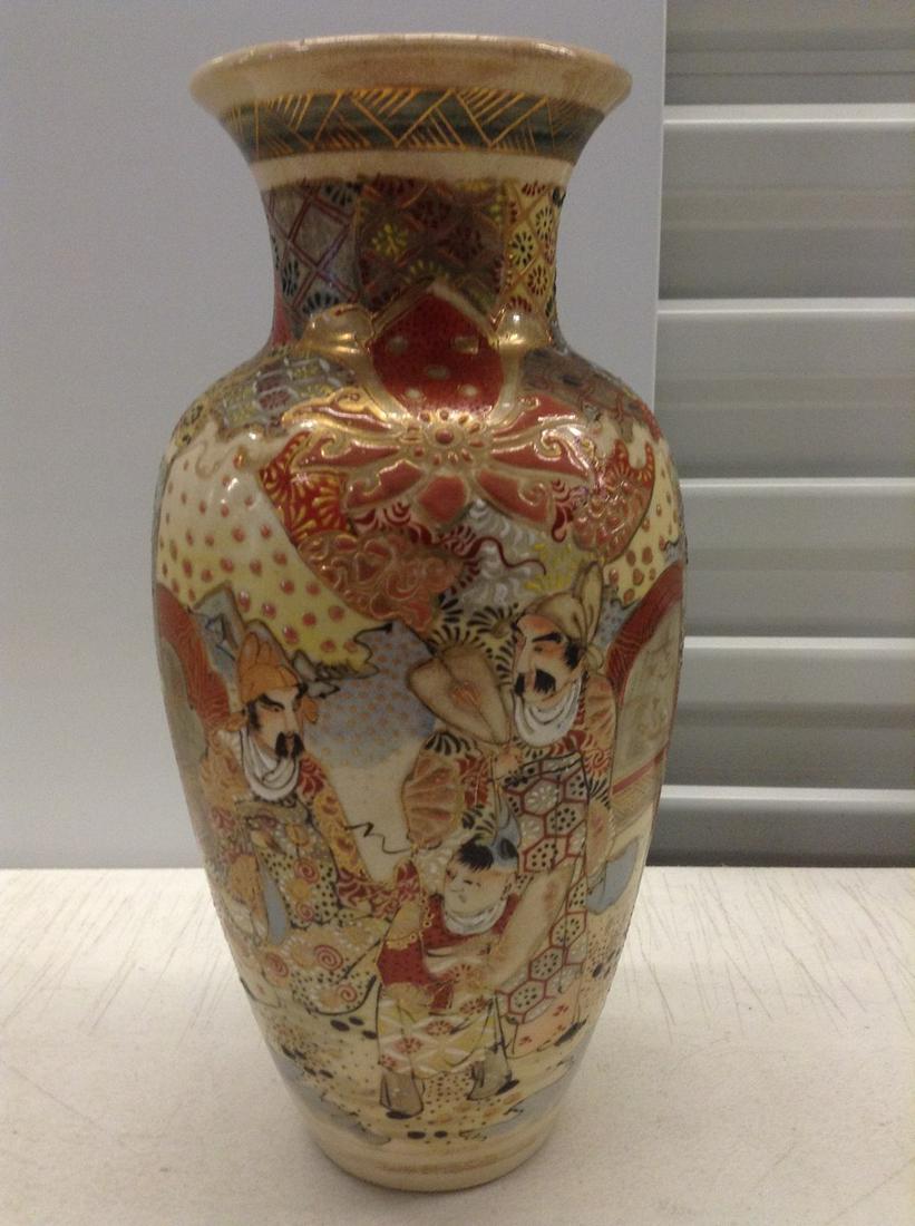 Hand Painted Asian Vase 12" tall (1 of 1)