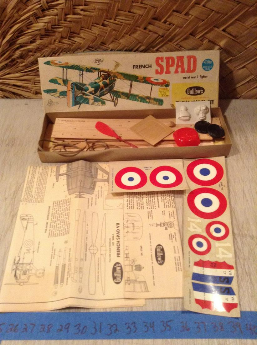 1957 Guillow's WWI French Spad Flying Model Kit - (1 of 1)