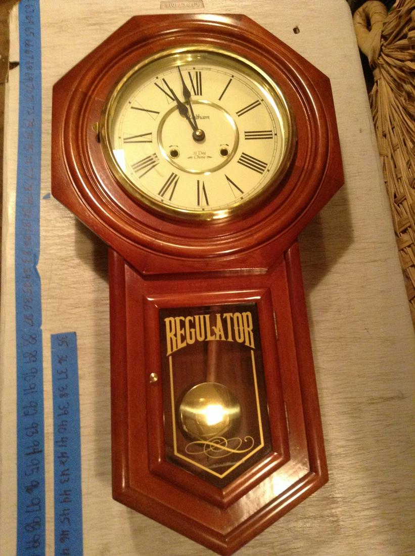 Waltham 31 Day Regulator Clocki 29" tall: Waltham 31 Day Regulator Clocki 29" tall