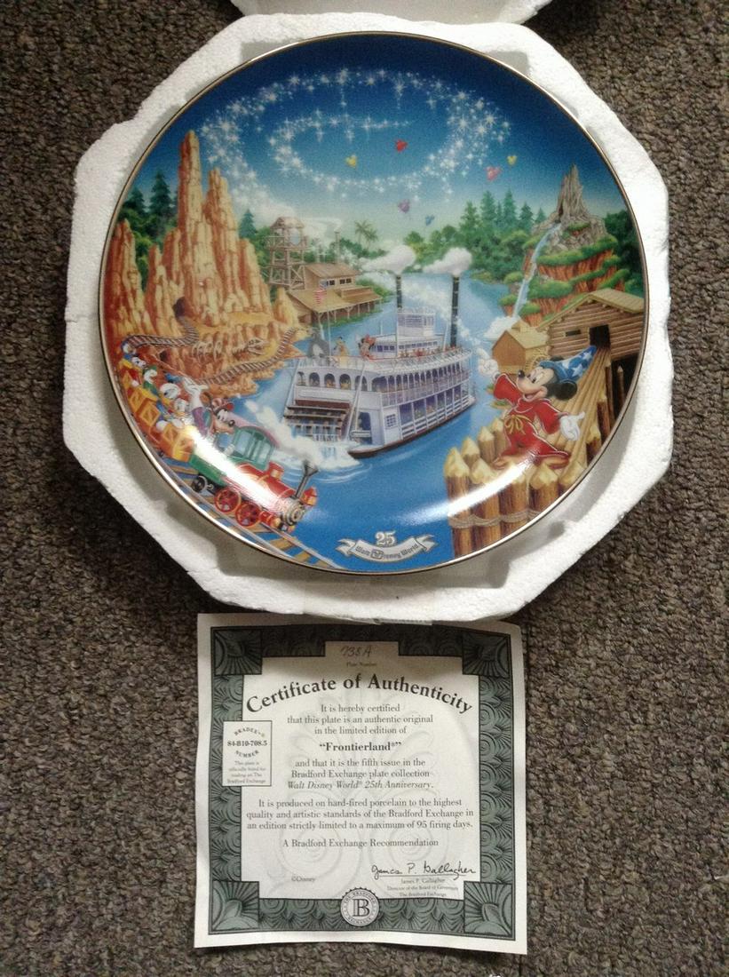Walt Disney World 25th Anniversary "Frontierland": Walt Disney World 25th Anniversary "Frontierland" Bradley Exchange Collector Plate with COA