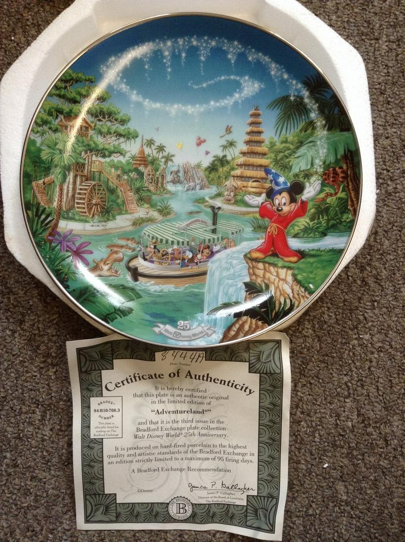 Walt Disney World 25th Anniversary "Adventureland": Walt Disney World 25th Anniversary "Adventureland" Bradford Exchange Collector Plate with COA