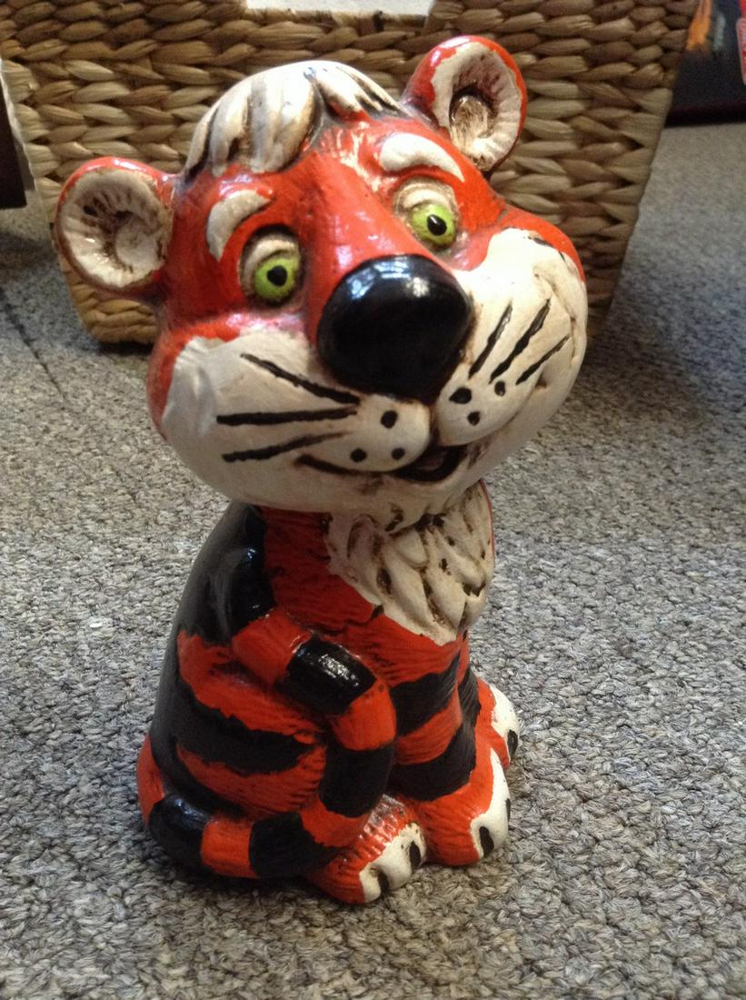 Vintage Ceramic Tiger Statue 6.25" (1 of 1)