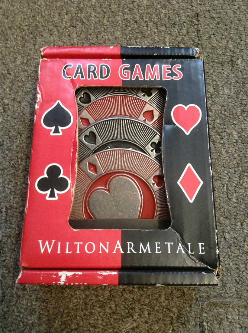 Wilton Armetale Card Game Metal Coaster Set in the Box: Wilton Armetale Card Game Metal Coaster Set in the Box