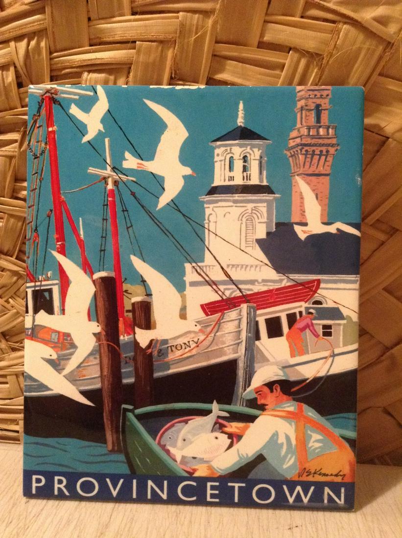 Signed Ceramic "Provincetown" Ceramic Tile Wall Hanging (1 of 1)