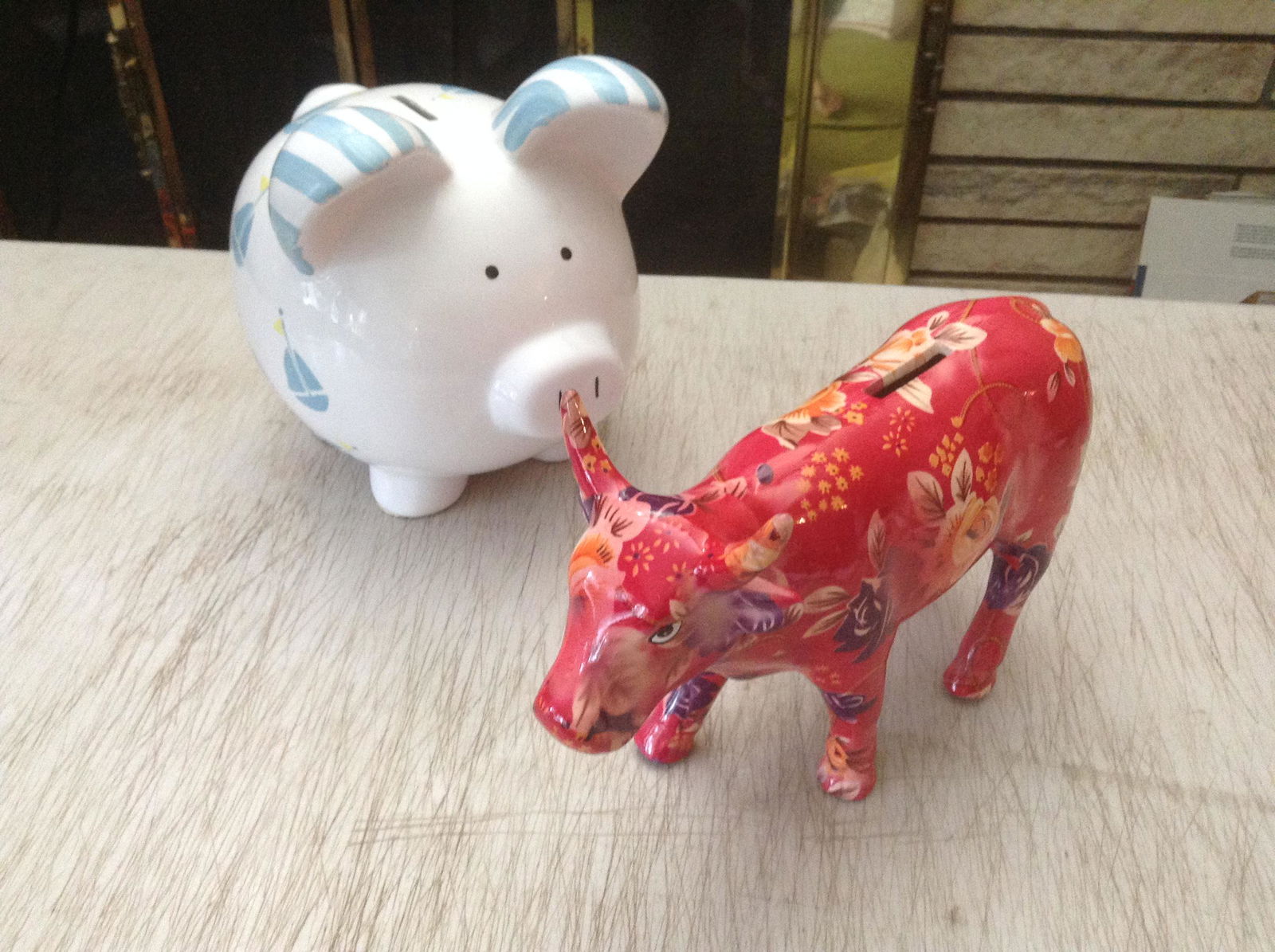 Two large Piggy banks tallest 9" (1 of 1)