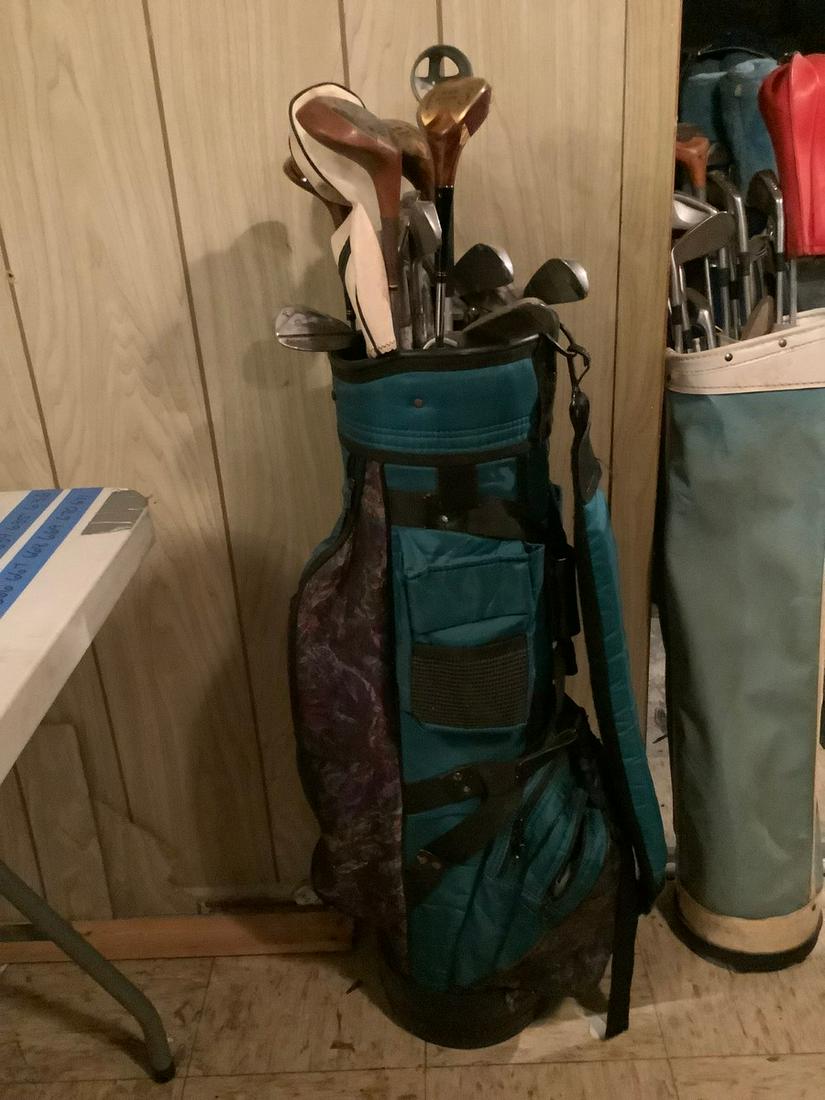 Wilson and other golf clubs in bag: Wilson and other golf clubs in bag