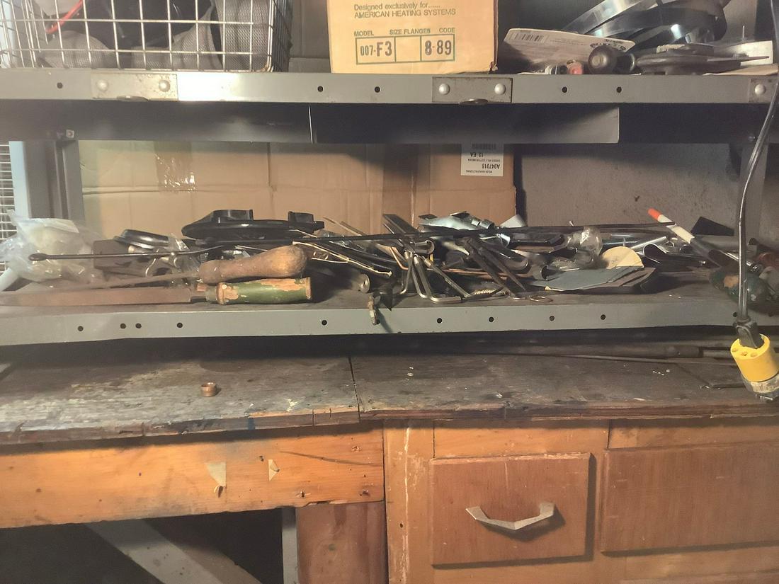 Shelf of kent vintage vaccuum cleaner parts tools and (1 of 1)