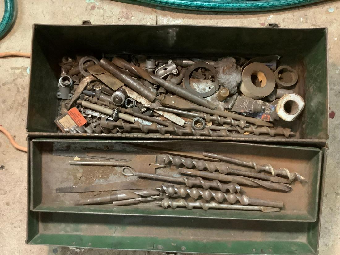 toolbox full of vintage drill bits and more (1 of 1)