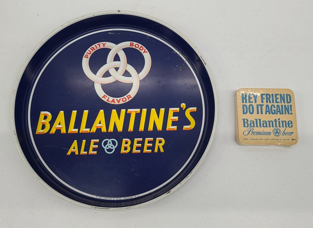 Vintage Ballentine's Tray & Coasters: Vintage Ballentine's Tray & Coasters
