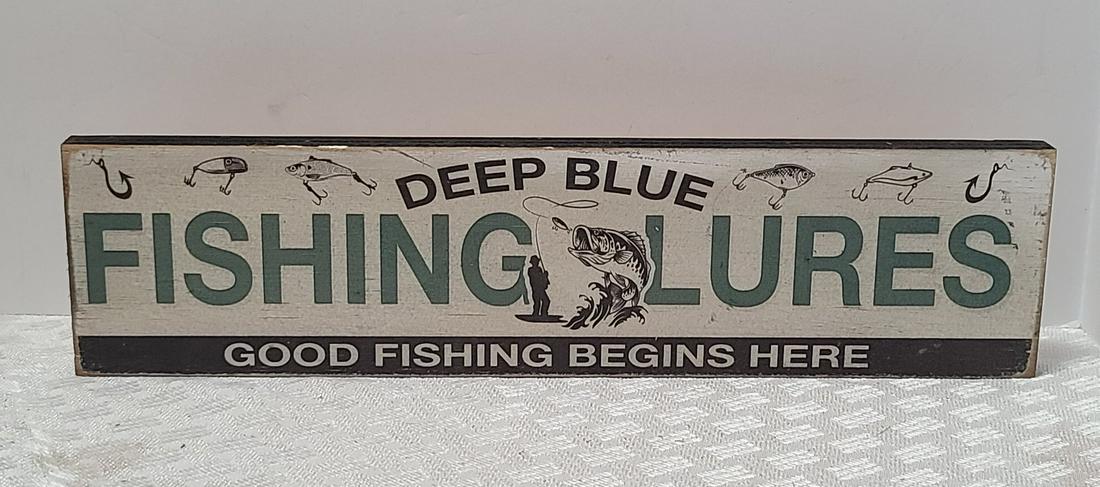Fishing Lures Wooden Sign 16x4: Fishing Lures Wooden Sign 16x4