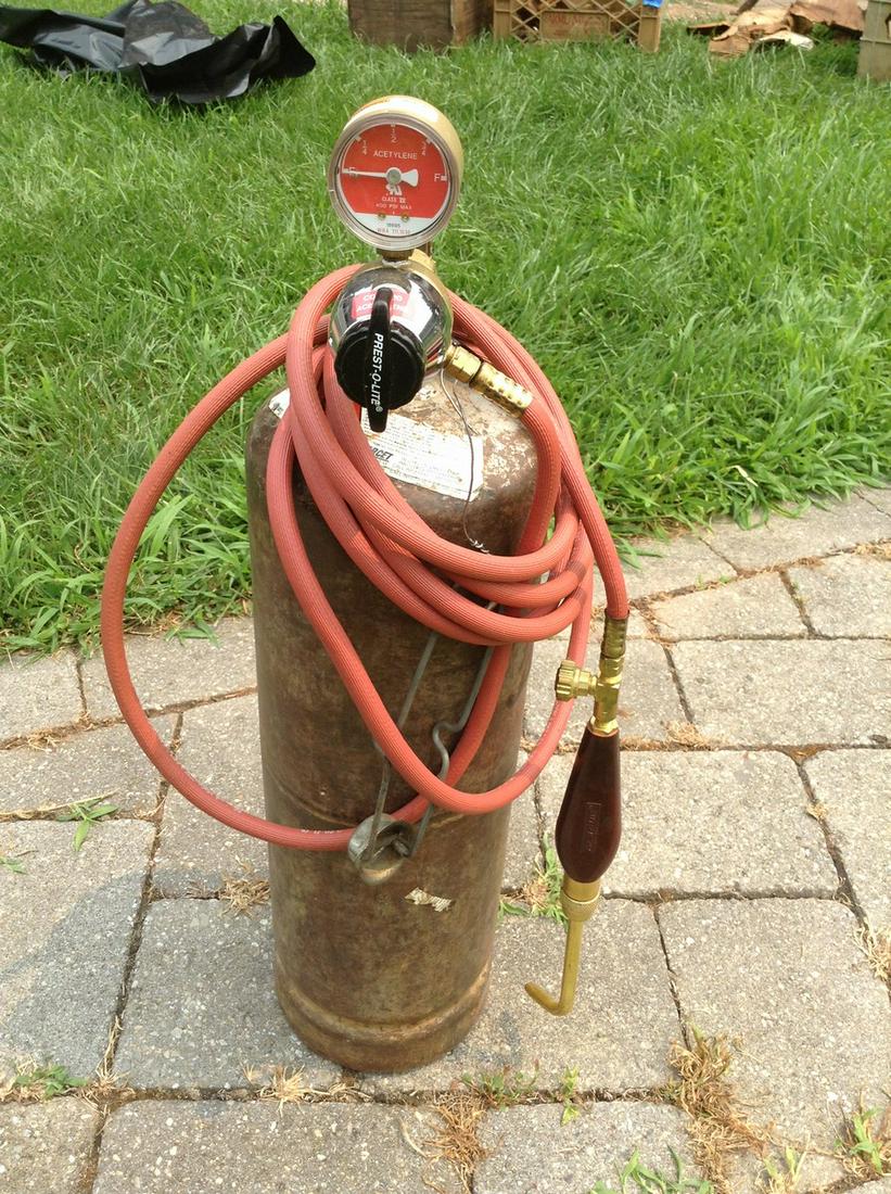 Prest-O-Lite Tank with New Gage and Hose (1 of 1)