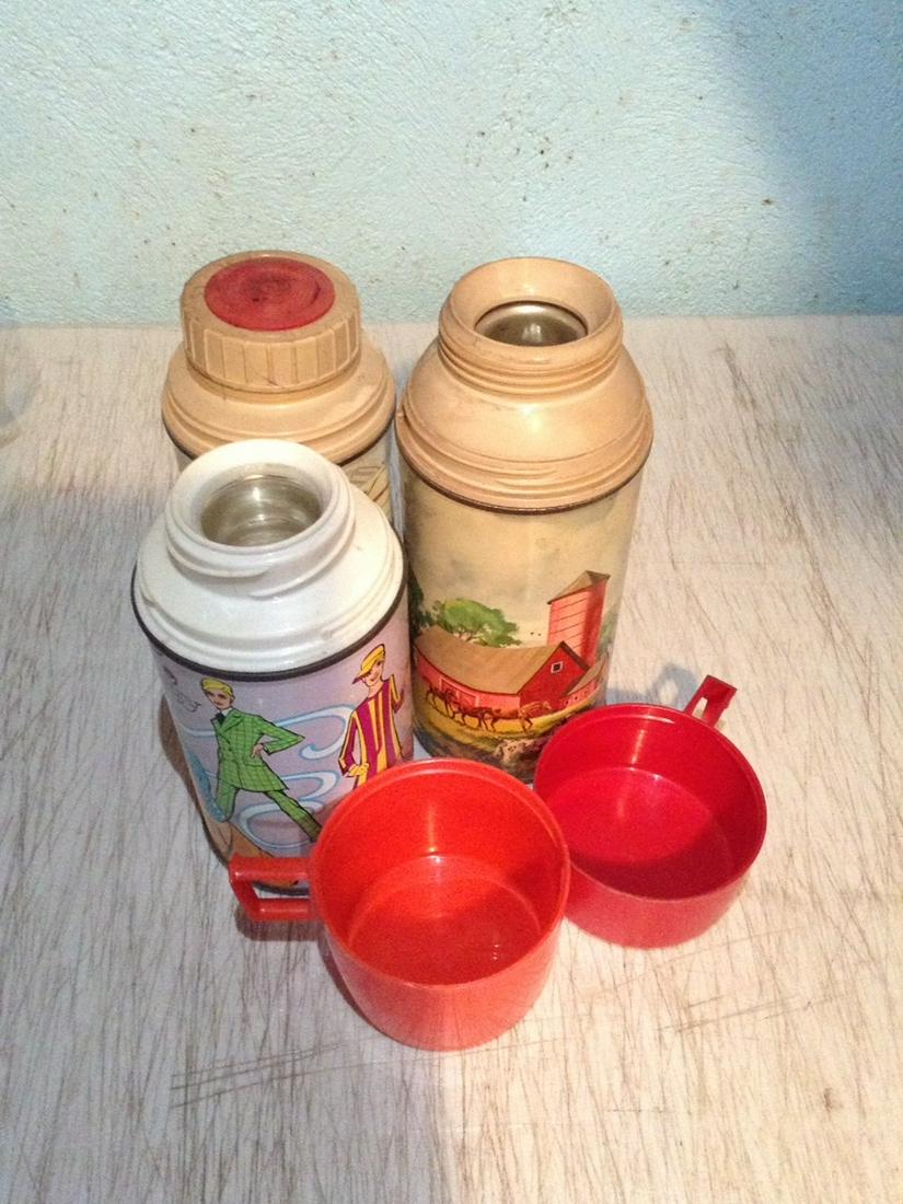 Lot of Three Thermoses and Lids (1 of 1)