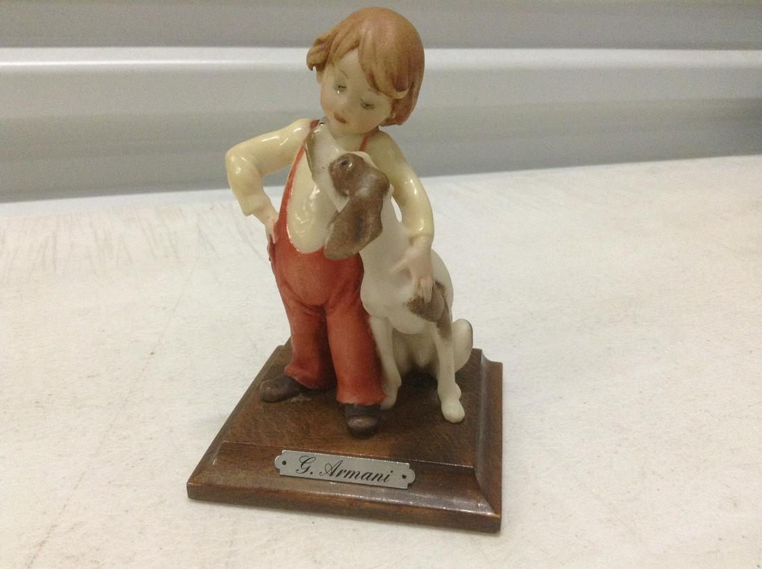G. Armani Boy and Dog Statue 4.5" (1 of 1)