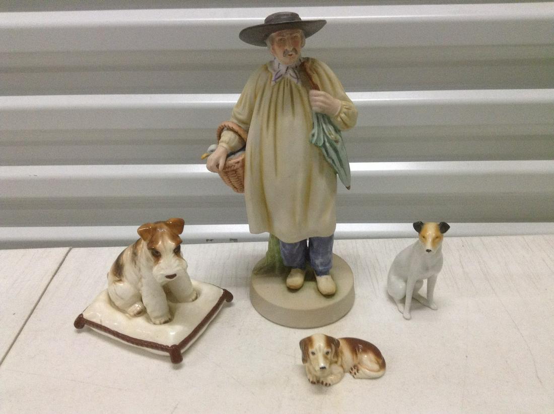 Dog Statues and Man with Basket 11" (1 of 1)