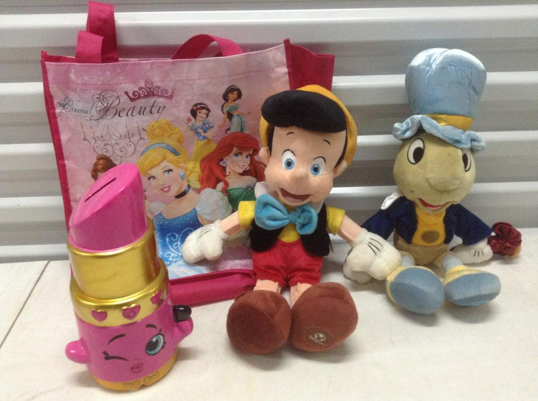 Disney Stuffed Toys and Shopkins Bank 9.25" (1 of 1)