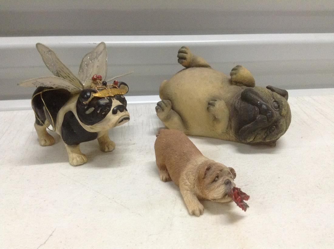 Three Bulldog Statues largest 6" long (1 of 1)