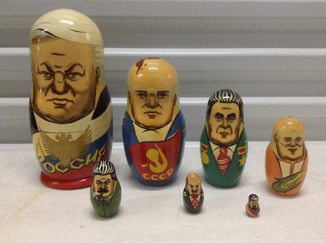 Russian "Gorbachov" Nesting Dolls tallest 9" (1 of 1)