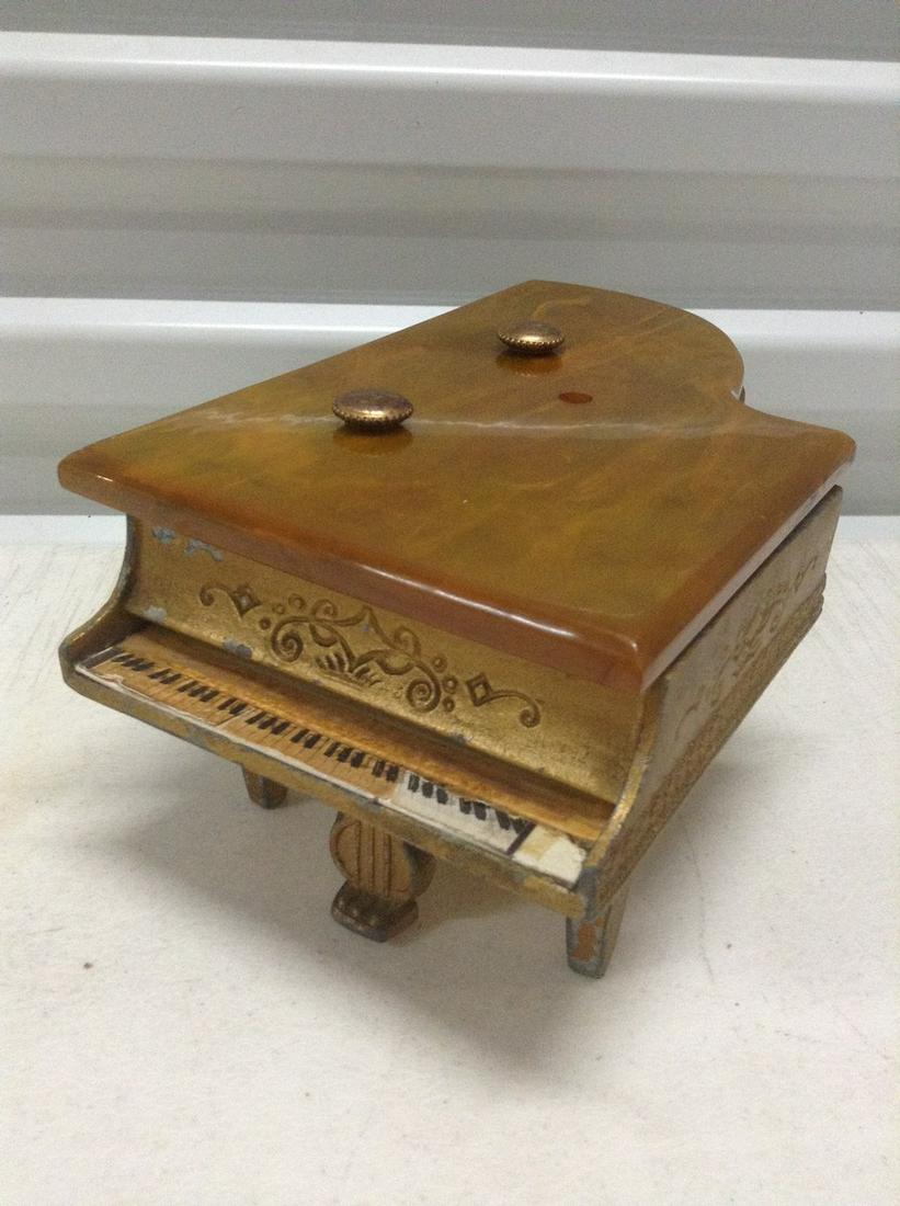 Vintage Art Metal Piano Jewelry Box with Bakelite Top (1 of 1)