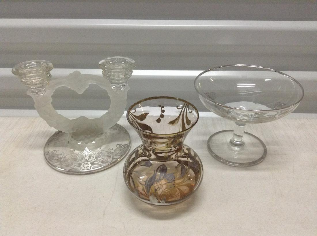 Vintage Silver overlay Candleholder, compote and vase (1 of 1)