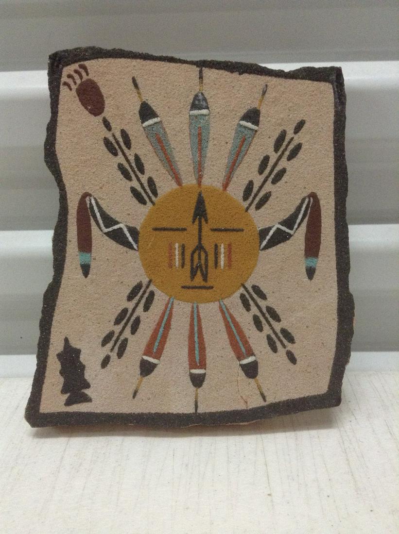 Signed & Dated American Indian "Sand Painting" 7"x6" (1 of 1)