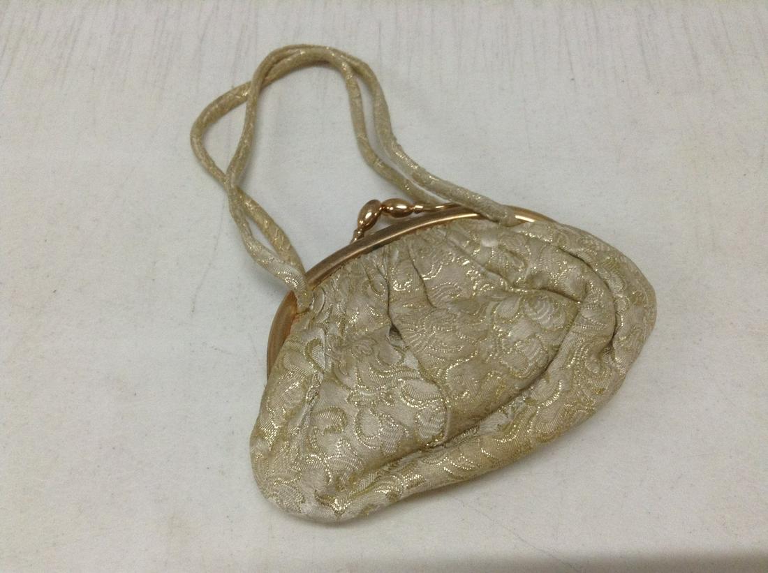 1940s Gilded Damask Evening Bag: 1940s Gilded Damask Evening Bag
