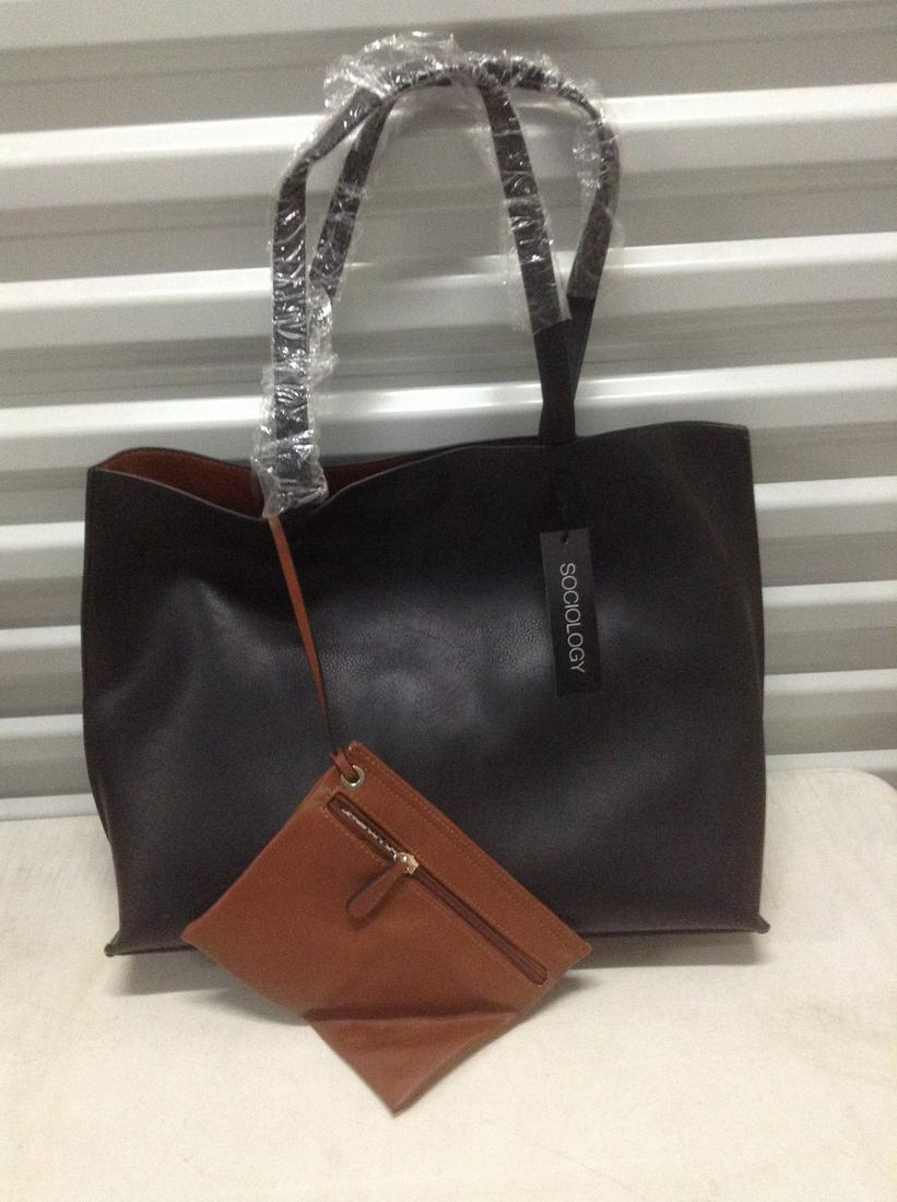 "Sociology" Large Black Tote Bag New With Tags (1 of 1)