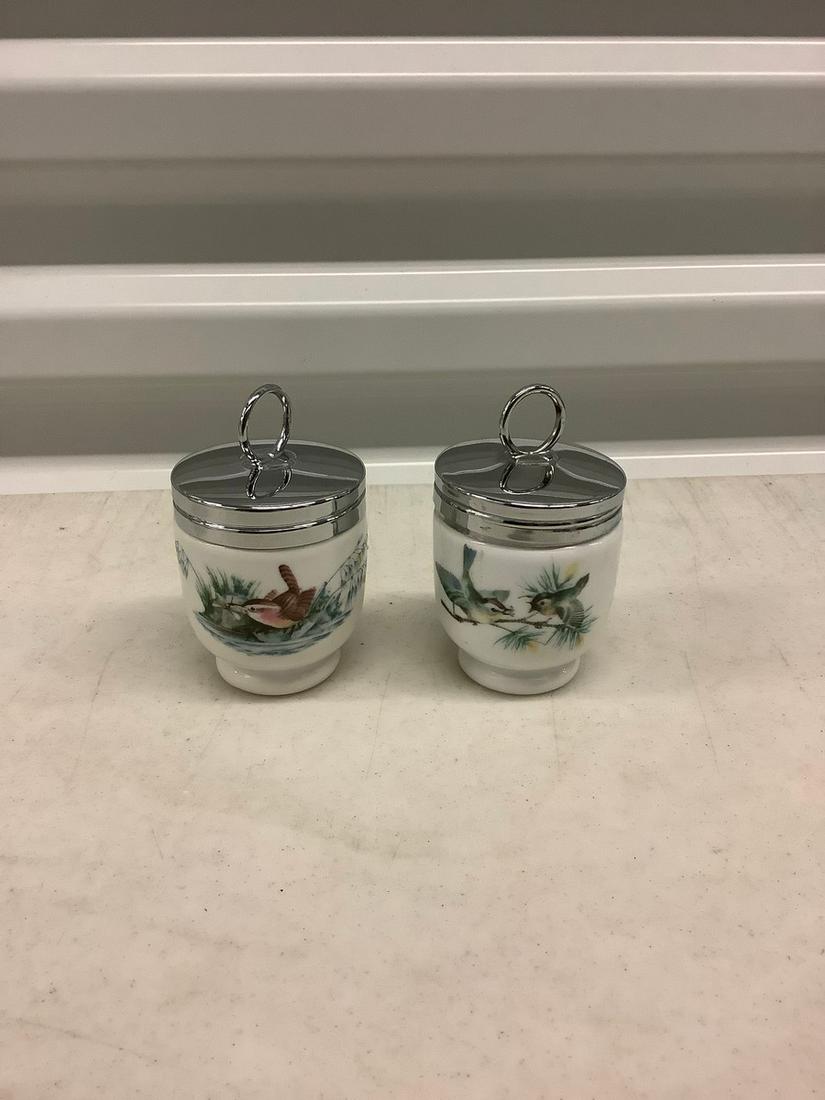 pair of royal worcester porcelain lidded egg coddlers (1 of 1)