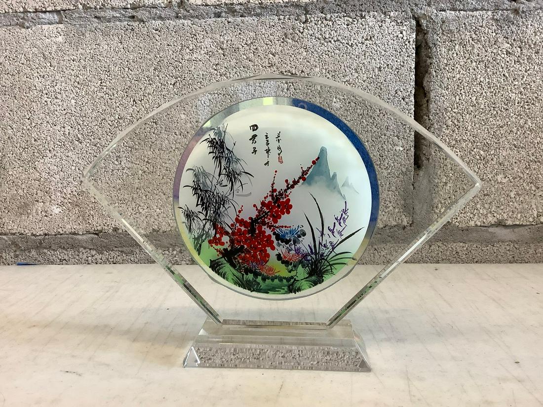 crystal asian hand painted fan 6" x 8" (1 of 1)