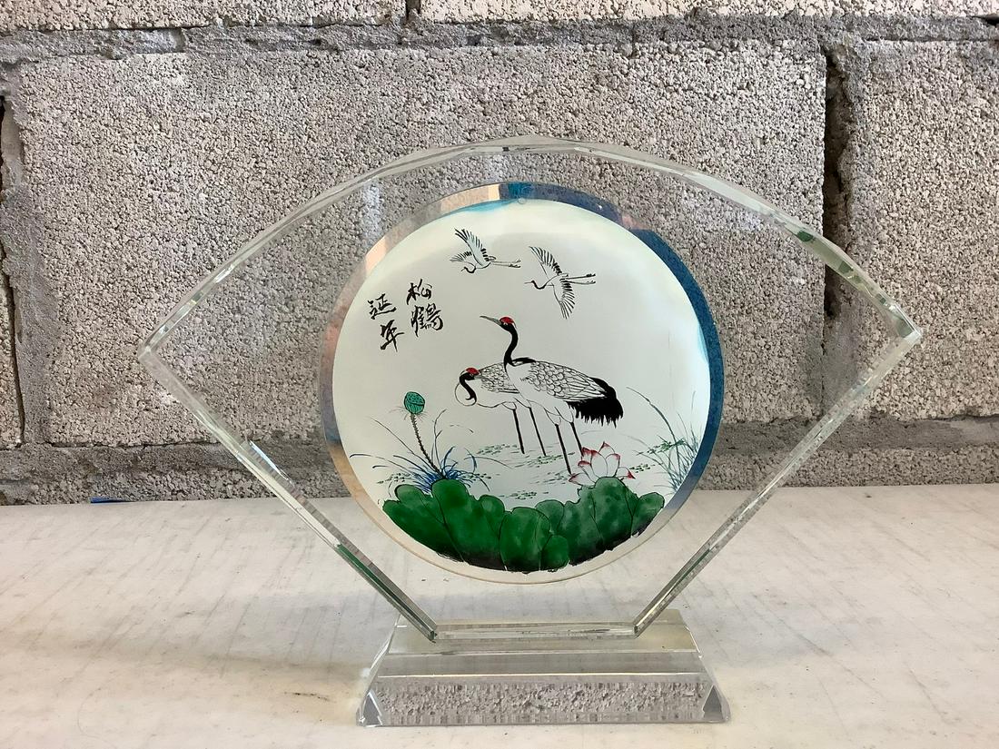 crystal asian hand painted fan 6" x 8" (1 of 1)