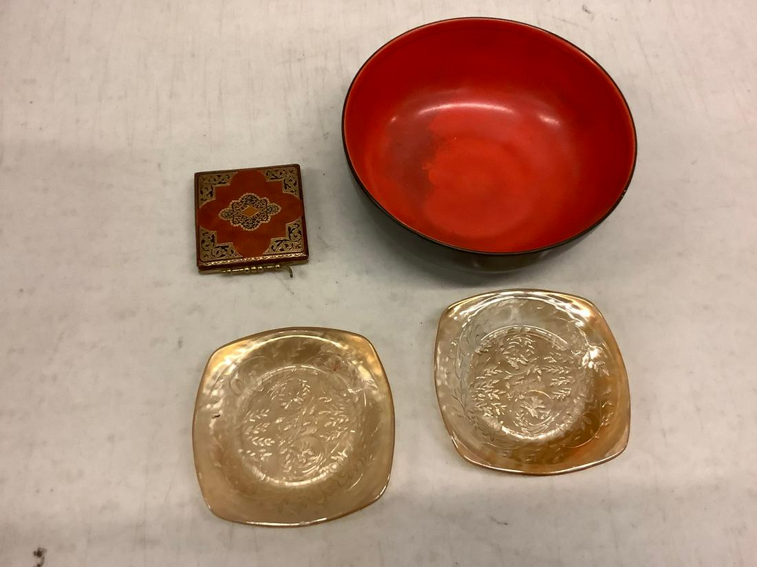 Ceramic bowl, tray and makeup mirror: Ceramic bowl, tray and makeup mirror