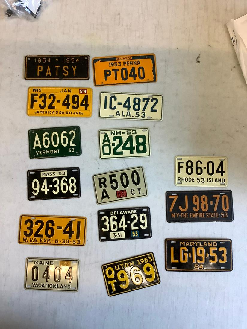 Large lot of miniature license plates (1 of 1)