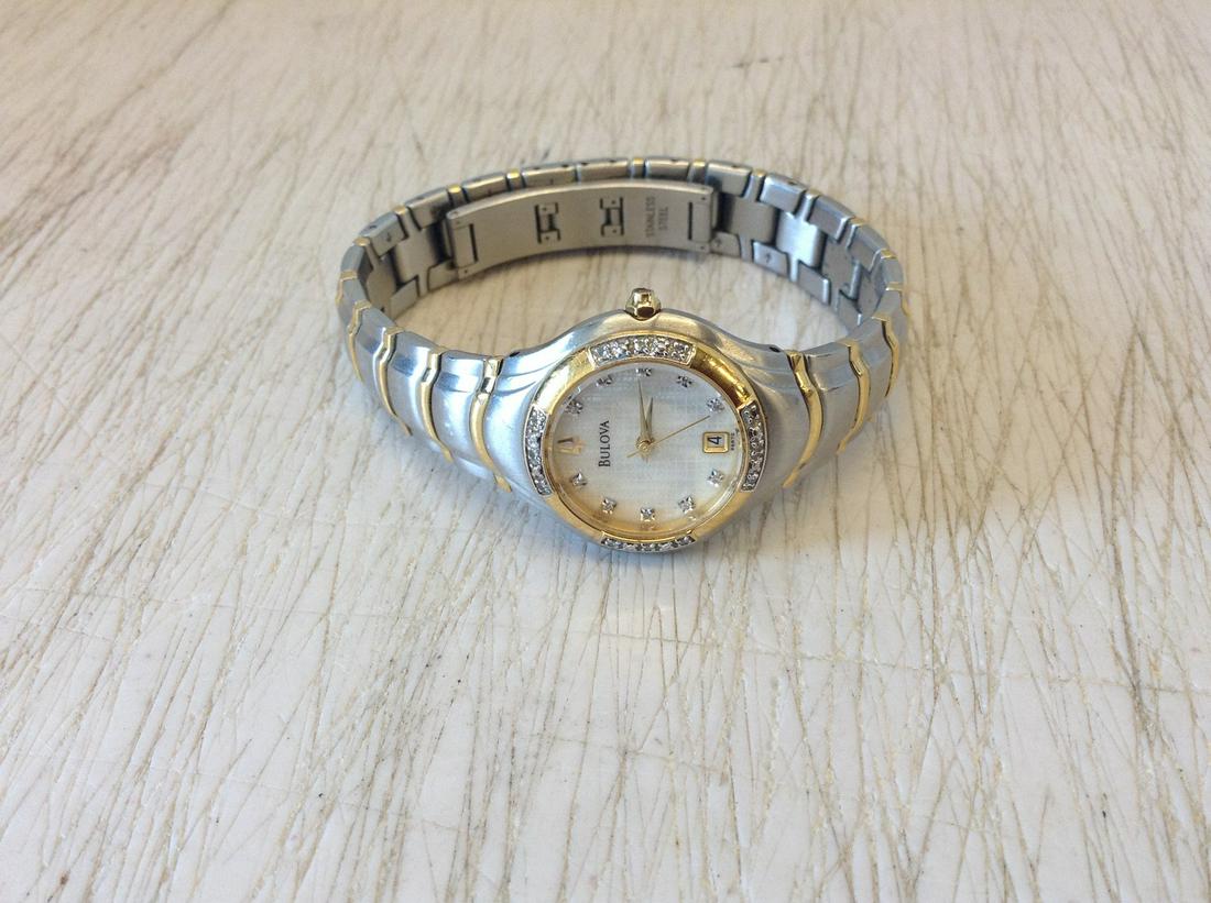 Bulova Stainless and Diamond Watch: Bulova Stainless and Diamond Watch