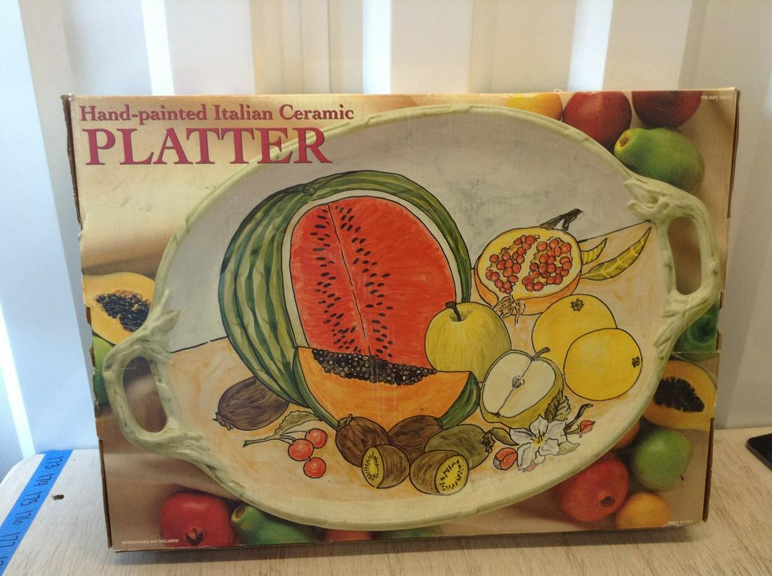Hand-Painted Italian Ceramic Platter (1 of 1)
