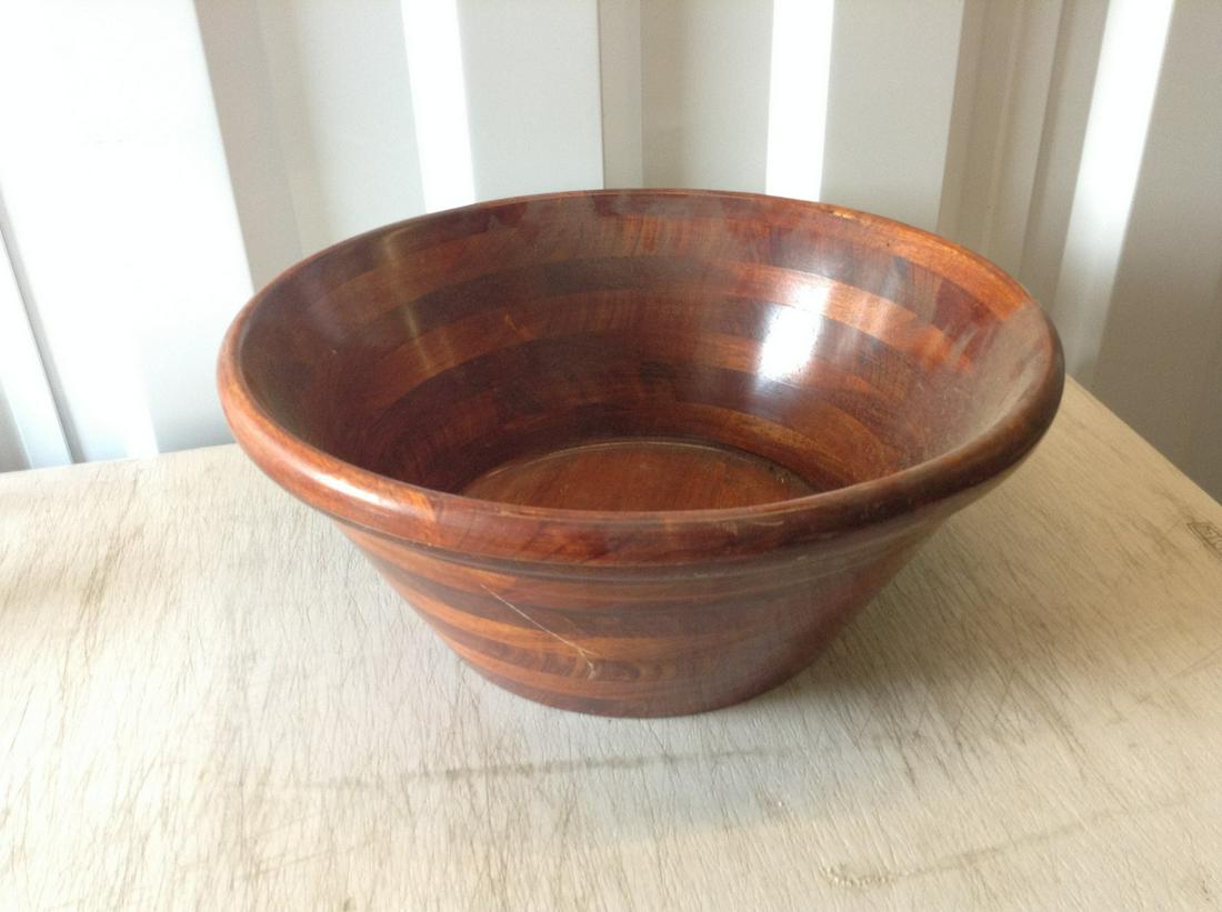 Large Wooden Bowl Made in Taiwan: 16 1/2